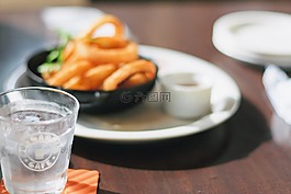 水,玻璃,咖啡館
