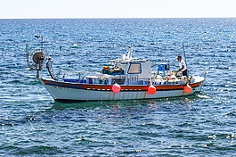 釣魚,漁船,船