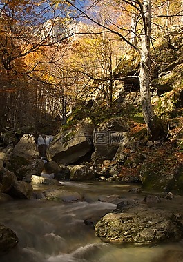 河,山,自然