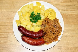 香腸,酸菜,土豆