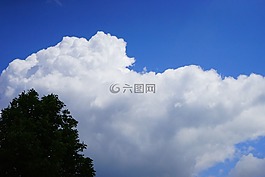 天空,藍色,云