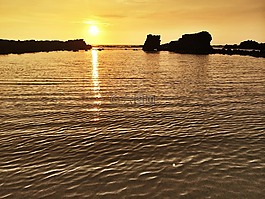 日落,夏威夷,太平洋
