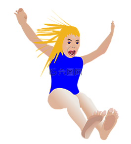 女孩,滑動,游泳池