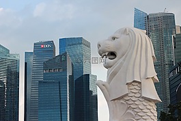 新加坡,雕像,噴泉