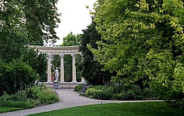 公園,列,雕像