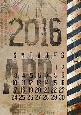 日歷,2016,4 月