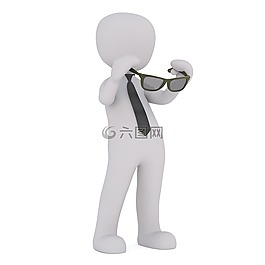 眼鏡架,白人男性,3d模型