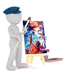 漆,白人男性,3d模型