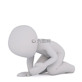 白人男性,3d模型,孤立