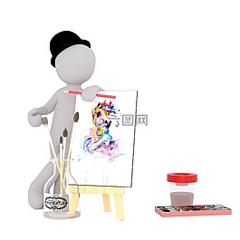 漆,白人男性,3d模型