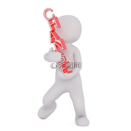 白人男性,3d模型,孤立
