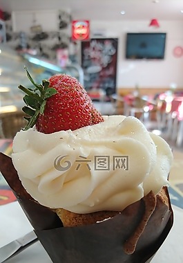 松餅,蛋糕,草莓
