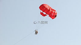 降落傘,滑翔傘,紅色