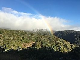 彩虹,山,自然