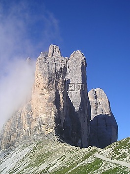 三个 zinnen,lavaredo,北墙