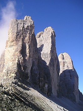 三个 zinnen,lavaredo,北墙