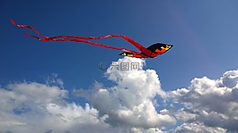 風箏,紅色,黑