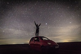 男孩,星星,汽車