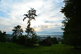 城市,天 s,日出
