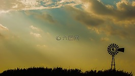 風車,下午,天空