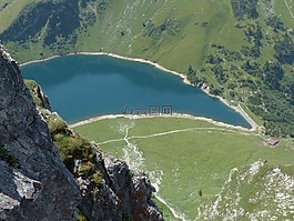 婚礼高山湖,湖,bergsee