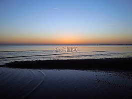 海,晨光,日出