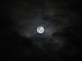 月光,夜,云
