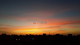 在城市的美麗日落,我的照片,享受