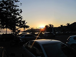 日落,海滩,niterói