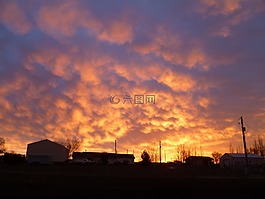 日出,天空,自然