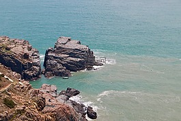礁石,海洋,蔚藍