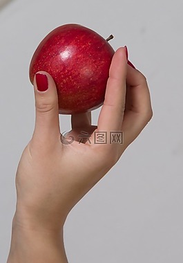 手,苹果,红色