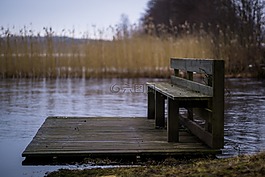 長凳,河,自然