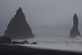 黑沙滩,冰岛,自然