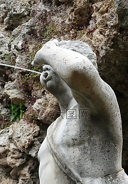 男孩,噴泉,水
