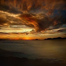 日落,黎明,晚上
