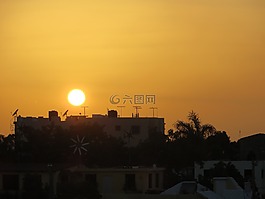 日落,太陽,陽光