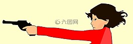 女子持槍,射擊,火