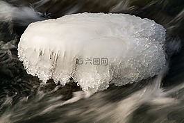 冰萨勒,冰冻的河,冬天