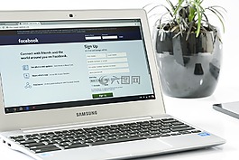 facebook登錄,辦公室,筆記本電腦