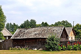 視圖,木制建筑,村