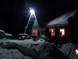 冬天,夜,房子