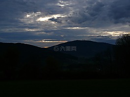 弓高,云,黃昏