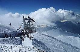 滑雪度假,贡多拉,吊车