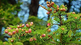 春天,云杉,顏色