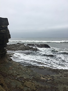 海洋,懸崖,海