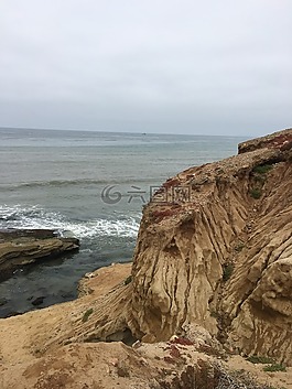 懸崖,海洋,藍色