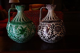 花瓶,綠色,紅色