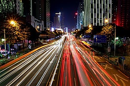 城市,夜景,光線
