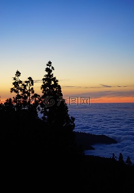 日落,余輝,天空
